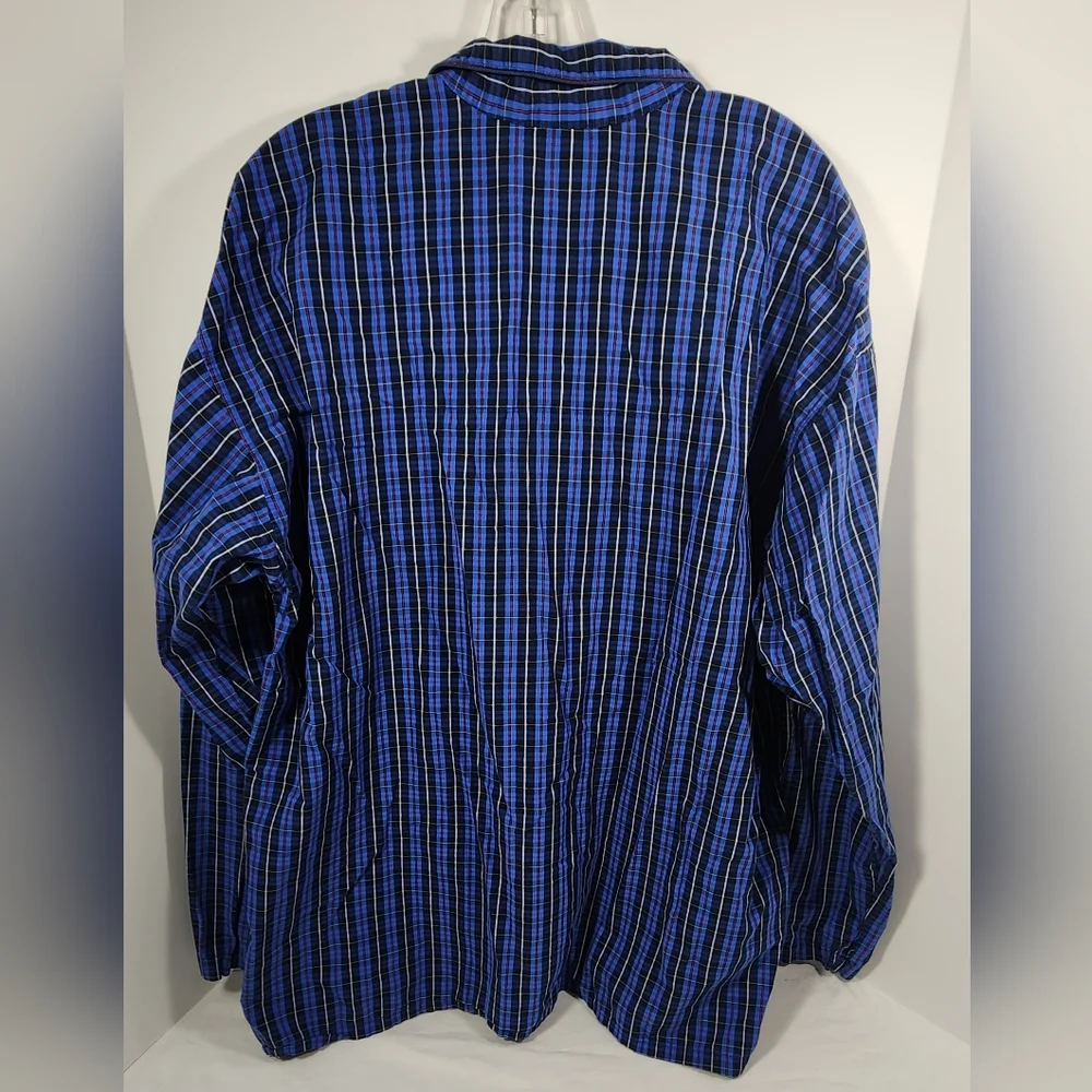 VINTAGE  Polo Ralph Lauren  Men's Pajama Top Plaid Size Extra Large Blue - Picture 7 of 10